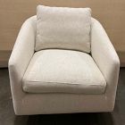 Open Box: Imogene Swivel Chair - Performance Boucle Oatmeal, Dark Walnut