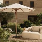 Teak Pole Round Outdoor Umbrella (9.8')