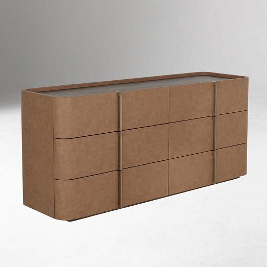 brown leather dresser Hinsdale Vegan Dresser, Brown, 72