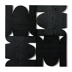 Open Box: Frameless Geometric Wood Wall Art (34.5"Sq) - Black