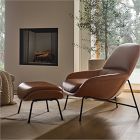 Fillmore Mid-Century Leather Ottoman