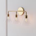 Sculptural 3-Light Cone Sconce (28")