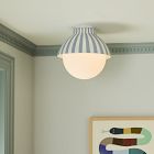West Elm x PBK Striped Ceramic Flush Mount (12")