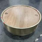 Open Box: Drum Storage Coffee Table (32") - Cerused White/Champagne Bronze