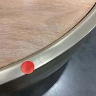 Open Box: Drum Storage Coffee Table (32") - Cerused White/Champagne Bronze