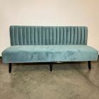 Open Box: Novak Banquette Triple Seat Vertical Channel Tufting (75") - Performance Velvet Ocean, Ebony
