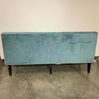 Open Box: Novak Banquette Triple Seat Vertical Channel Tufting (75") - Performance Velvet Ocean, Ebony