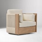 Open Box: Porto Outdoor Swivel Chair - Reef &amp; Alabaster Cushions, Bone
