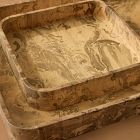 Pierce &amp; Ward Burled Finish Trays