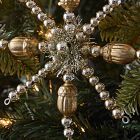 Beaded Star Ornament - Silver