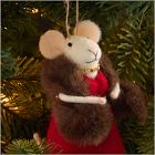 Felt Fur Scarf Mouse Ornament