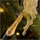 Glass Champagne Bottle Popping Ornament