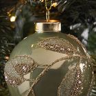 Glass Glitter Applique Ball Ornament