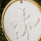 Glass Pressed Bee Medallion Ornament