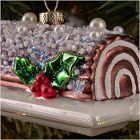 Glass Yule Log Ornament