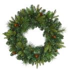 Pre-Lit Faux Layered Pine Wreath (24")