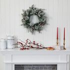 Pre-Lit Faux Snow-Dusted Pine Wreath (20")