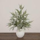 Pre-Lit Faux Snowy Cypress Tree (18")