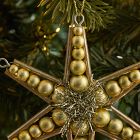 Beaded Mini Star Ornament - Gold