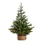Faux Balsam Fir Tree w/ Woven Jute Planter (3')