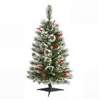 Faux Frosted Swiss Pine Tree w/ Berries (3')