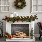 Faux Magnolia &amp; Berry Pine Garland (5')