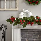 Faux Magnolia &amp; Berry Pine Garland (5')