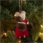 Felt Fur Scarf Mouse Ornament