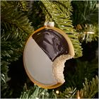 Glass Black &amp; White Cookie Ornament