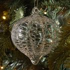 Glass Netted Texture Teardrop Ornament