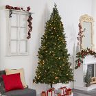 Pre-Lit Faux Alpine Spruce Flat-Back Tree (8')