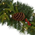 Pre-Lit Faux Layered Pine Garland (9')