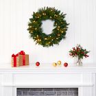 Pre-Lit Faux Layered Pine Wreath (24")