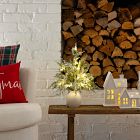 Pre-Lit Faux Snowy Cypress Tree (18")