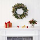 Pre-Lit Faux Snowy Pinecone Wreath (24")