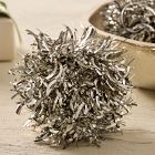 Vintage Silver Tinsel Ball Ornaments (Set of 4)