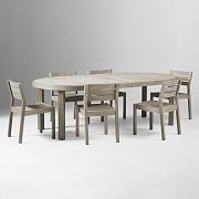 Portside Outdoor Round Extendable Dining Table (48"-93")