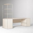 Marlowe Desk (60"), Wide Shelf (30") &amp; Storage Cabinet (30") Set