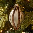 Glass Glitter Drop Ornament - Brown