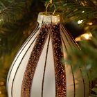 Glass Glitter Drop Ornament - Brown