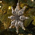Beaded Star Finial Ornament - Silver