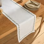 Embroidered Juniper Table Runner