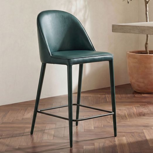 Romain Vegan Leather Bar Stool by West Elm