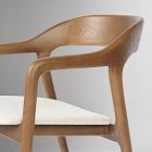 Scooped Ash Wood Dining Arm Chair