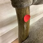 Open Box: Carryn Armless Dining Chair - Polyester Altair Mushroom, Toasted Oak Finish