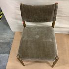 Open Box: Carryn Armless Dining Chair - Polyester Altair Mushroom, Toasted Oak Finish