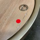 Open Box: Drum Storage Coffee Table (32") - Cerused White/Champagne Bronze