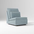Open Box: Harmony Modular Motion Reclining Armless Single - Performance Distressed Velvet Denim Blue