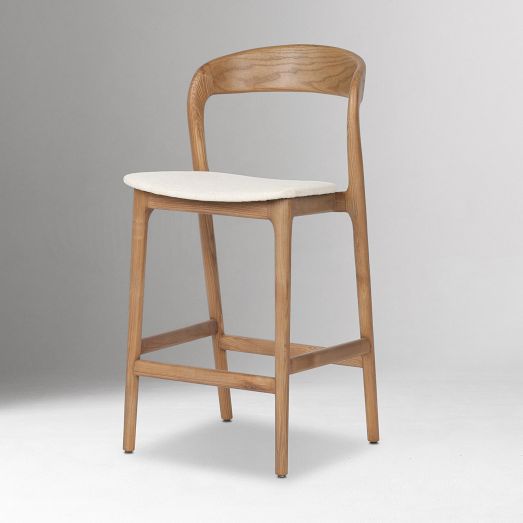 Scooped Ash Wood Bar & Counter Stools by West Elm
