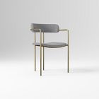 Open Box: Lenox Dining Chair, Set of 2 - Performance Distressed Velvet Pewter, Blackened Brass